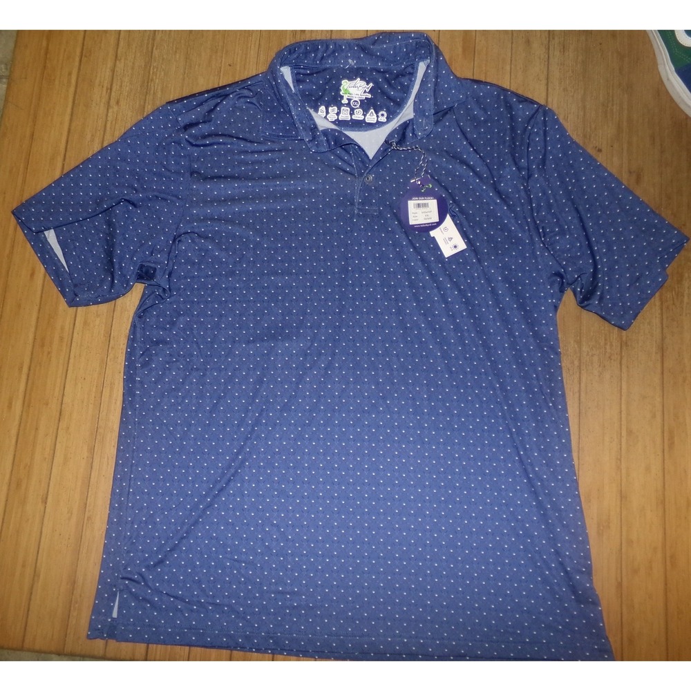 TailorByrd Mens XXL Blue Diamond Polka Dot Performance Golf Polo Shirt M25402P
